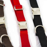 Collar de Nylon Súper Suave para Perro con Cierre Metálico Súper Resistente Color Rojo